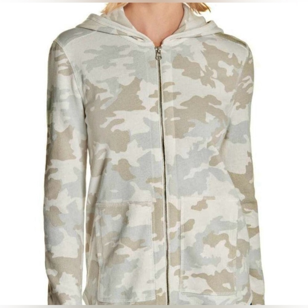 ATM Camo Hoodie Sweatshirt Full Zip Womens S Lightweight French Terry Pockets